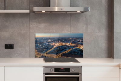 Szkło do Kuchni na Ścianę Nocna Panorama Krakowa