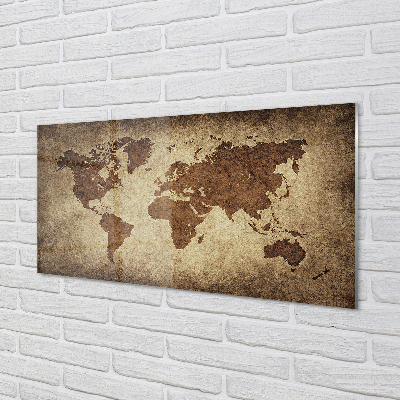 Panel nad Blat Kuchenny Szara Mapa Świata Vintage