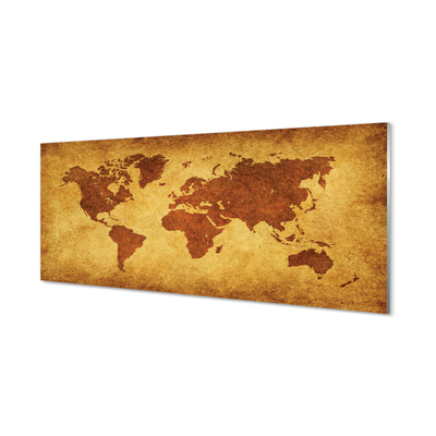 Panel nad Blat Kuchenny Stara Brązowa Mapa Świata