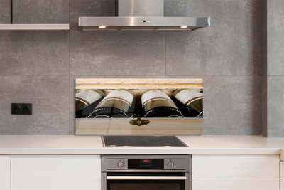 Panel szklany do Kuchni Butelki Wina w Skrzynce