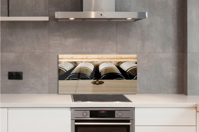 Panel szklany do Kuchni Butelki Wina w Skrzynce