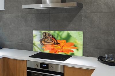 Panel Szklany Symbioza: Motyl i Roślina