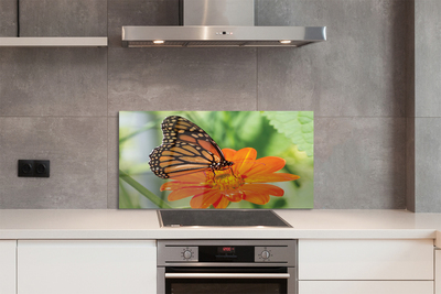 Panel Szklany Symbioza: Motyl i Roślina