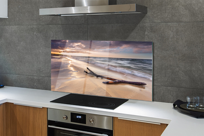 Panel szklany do Kuchni Zachód Słońca na Gdańskiej Plaży