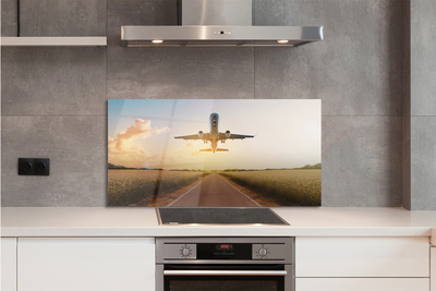 Panel nad Blat Kuchenny Samolot nad Miastem o Zmierzchu