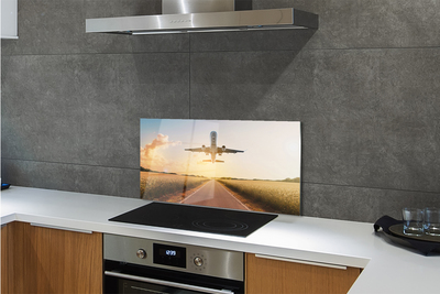 Panel nad Blat Kuchenny Samolot nad Miastem o Zmierzchu