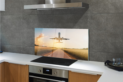 Panel nad Blat Kuchenny Samolot nad Miastem o Zmierzchu