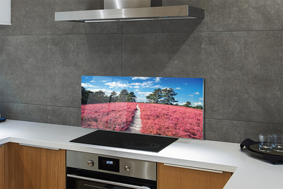 Szkło do Kuchni na Ścianę Wrzosowisko na Skraju Lasu