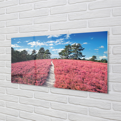 Szkło do Kuchni na Ścianę Wrzosowisko na Skraju Lasu