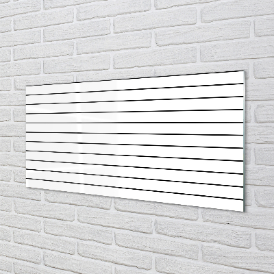 Szkło do Kuchni na Ścianę Minimalistyczne Czarne Kreski