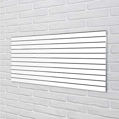 Szkło do Kuchni na Ścianę Minimalistyczne Czarne Kreski