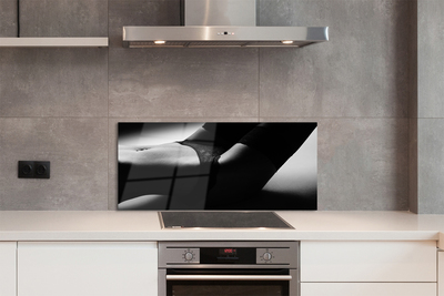 Panel szklany do Kuchni Subtelny Akt: Brzuch Kobiety