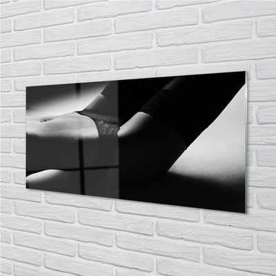 Panel szklany do Kuchni Subtelny Akt: Brzuch Kobiety