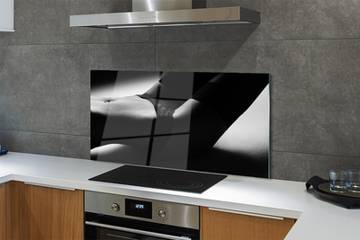 Panel szklany do Kuchni Subtelny Akt: Brzuch Kobiety