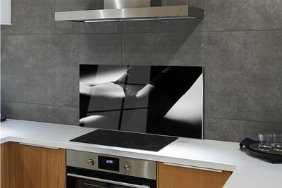 Panel szklany do Kuchni Subtelny Akt: Brzuch Kobiety