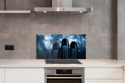 Szklany Panel Mroczny Las i Straszne Postacie