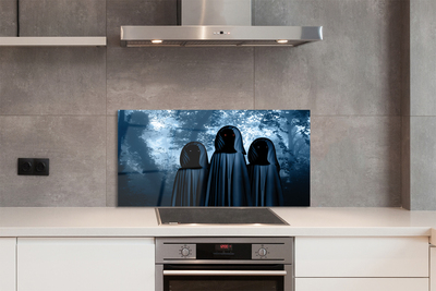 Szklany Panel Mroczny Las i Straszne Postacie