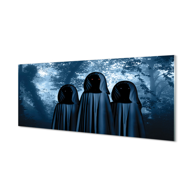 Szklany Panel Mroczny Las i Straszne Postacie