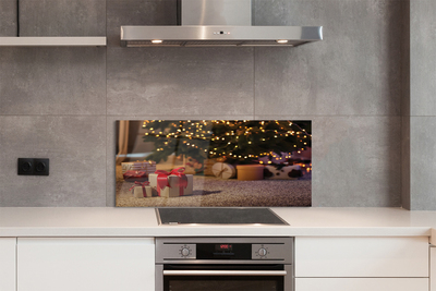 Szklany Panel Bożonarodzeniowe Prezenty pod Choinką