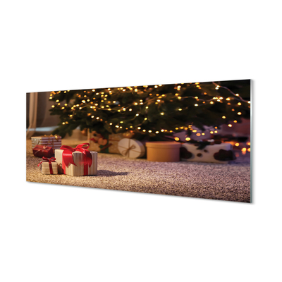 Szklany Panel Bożonarodzeniowe Prezenty pod Choinką