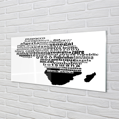 Panel szklany do Kuchni Czarno-Białe Typograficzne Napisy