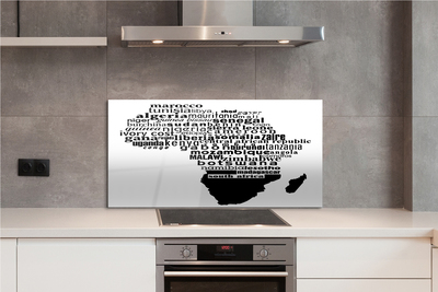 Panel szklany do Kuchni Czarno-Białe Typograficzne Napisy