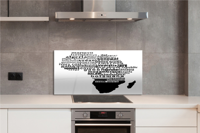 Panel szklany do Kuchni Czarno-Białe Typograficzne Napisy