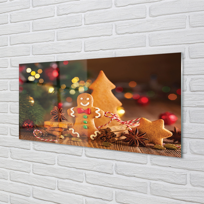 Szklany Panel Piernikowe Serce i Bombki