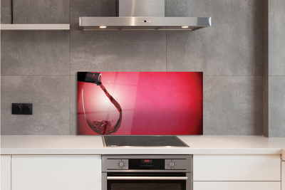 Panel szklany do Kuchni Kieliszek Wina na Czerwonym Tle