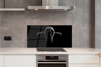 Panel szklany do Kuchni Czarno-Biały Portret Kobiety