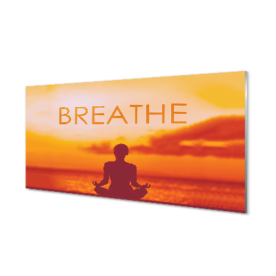 Szklany Panel Kobieta i Napis pod Słońcem