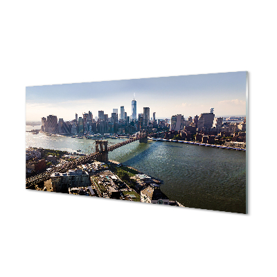 Panel szklany do Kuchni Architektura Miasta: Most i Wieżowce