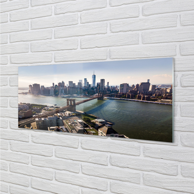 Panel szklany do Kuchni Architektura Miasta: Most i Wieżowce