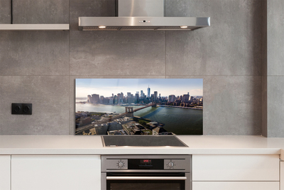 Panel szklany do Kuchni Architektura Miasta: Most i Wieżowce