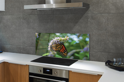 Panel Szklany Wiosenny Motyl na Kwiecie