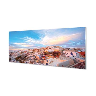 Panel Szklany Grecja Panorama miasto zachód słońca