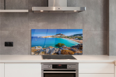 Panel Szklany Panorama Greckiego Wybrzeża