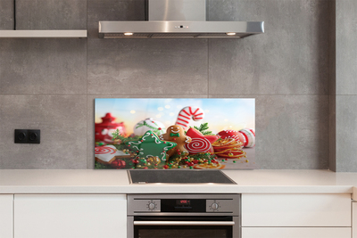 Panel szklany do Kuchni Pierniki i Bożonarodzeniowe Bombki