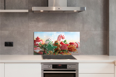 Panel szklany do Kuchni Pierniki i Bożonarodzeniowe Bombki