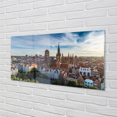 Panel szklany do Kuchni Panorama z Widokiem na Kościół Mariacki