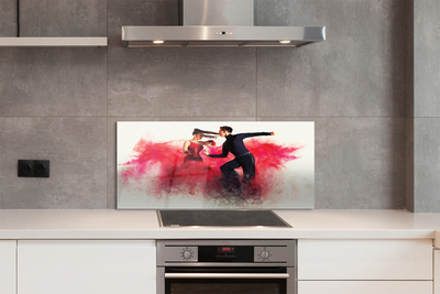 Szklany Panel Taniec w Czerwonym Dymie