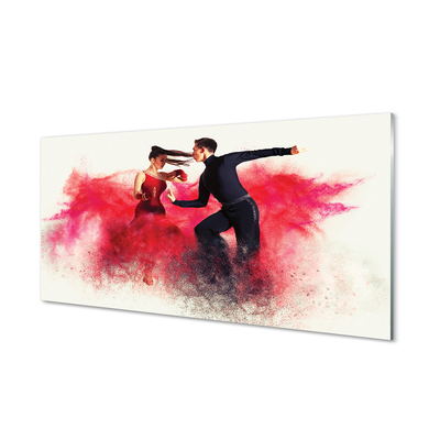 Szklany Panel Taniec w Czerwonym Dymie