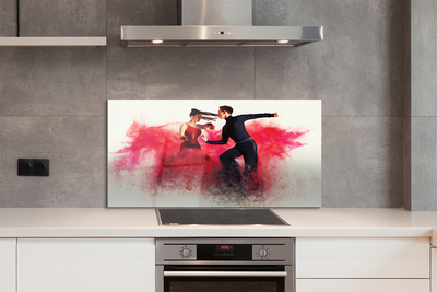 Szklany Panel Taniec w Czerwonym Dymie