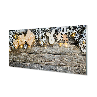 Panel szklany do Kuchni Gałązki Jodły i Prezenty