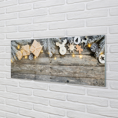 Panel szklany do Kuchni Gałązki Jodły i Prezenty