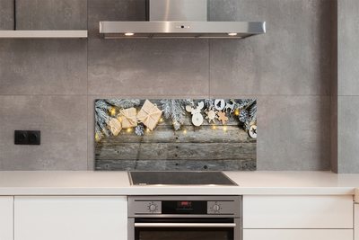 Panel szklany do Kuchni Gałązki Jodły i Prezenty