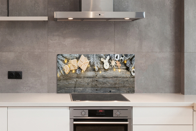 Panel szklany do Kuchni Gałązki Jodły i Prezenty