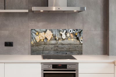 Panel szklany do Kuchni Gałązki Jodły i Prezenty