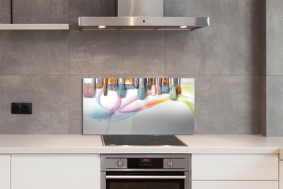 Szklany Panel Pędzle i Malarski Obraz