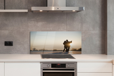 Panel szklany do Kuchni Ekspresyjny Taniec w Zimie